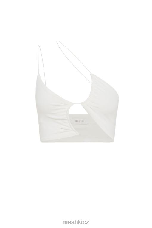 oblečení Meshki montana ruched cut out crop top bílý V0D0D1158