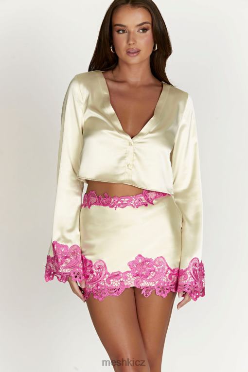 oblečení Meshki niamh flare rukáv crop top s krajkou akt V0D0D1005