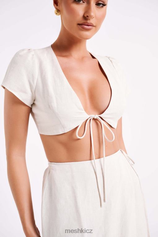 oblečení Meshki plátěný crop top fatima přírodní V0D0D755