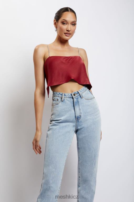 oblečení Meshki rovný střih dayana crop top víno V0D0D1173