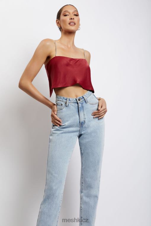 oblečení Meshki rovný střih dayana crop top víno V0D0D1173