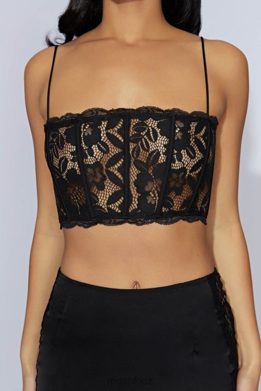 oblečení Meshki bellamy hřebenatka krajkový živůtek Černá V0D0D1016