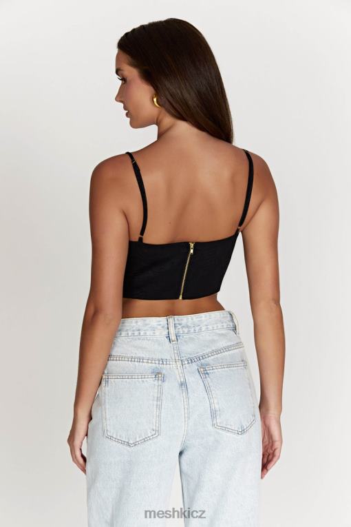 oblečení Meshki korzetový top s kosticemi maggie Černá V0D0D1096