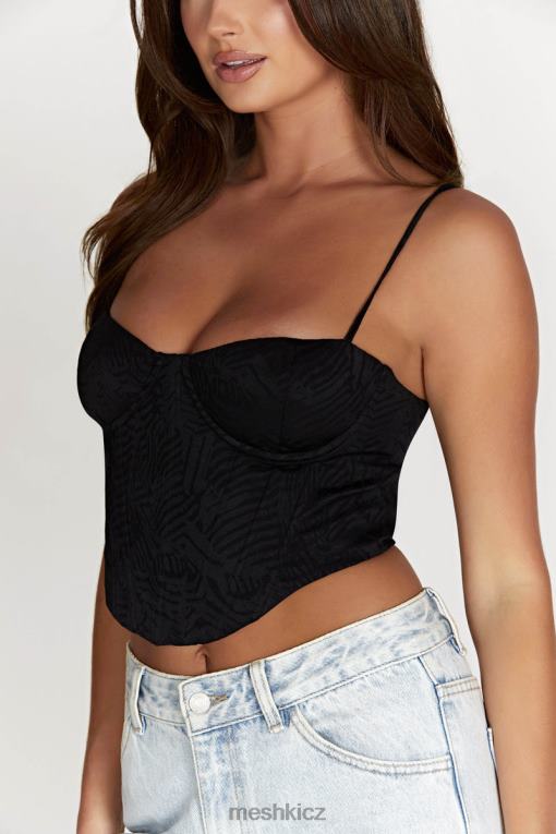 oblečení Meshki korzetový top s kosticemi maggie Černá V0D0D1096