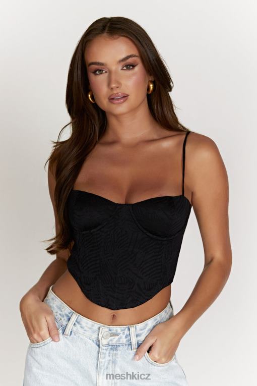 oblečení Meshki korzetový top s kosticemi maggie Černá V0D0D1096
