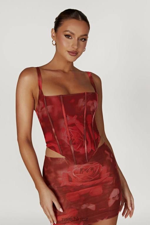 oblečení Meshki šněrovací korzet ze síťoviny joanie nadrozměrný potisk růží V0D0D896