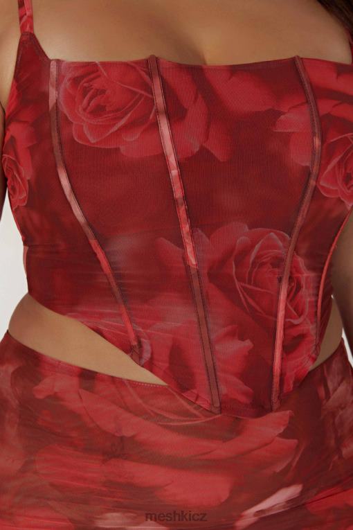 oblečení Meshki šněrovací korzet ze síťoviny joanie nadrozměrný potisk růží V0D0D896