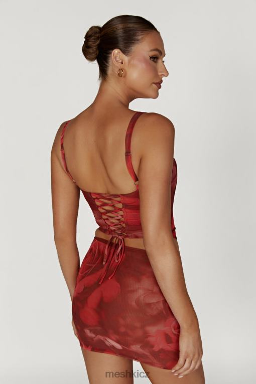 oblečení Meshki šněrovací korzet ze síťoviny joanie nadrozměrný potisk růží V0D0D896