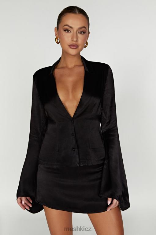 oblečení Meshki noa košile s dlouhým rukávem s límečkem Černá V0D0D898