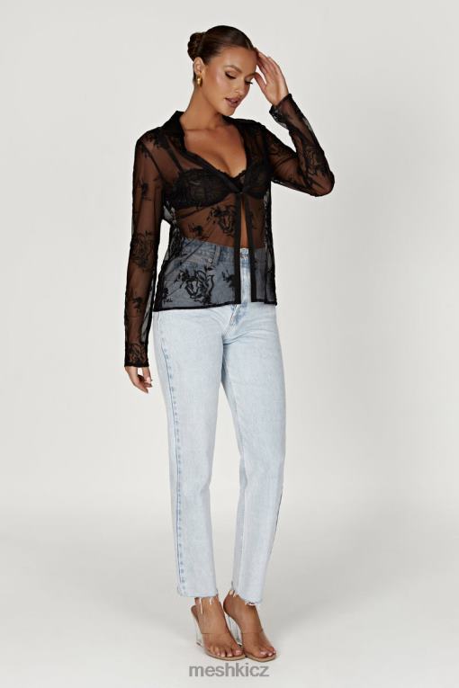 oblečení Meshki vyšívaná síťovaná košile vivica Černá V0D0D991