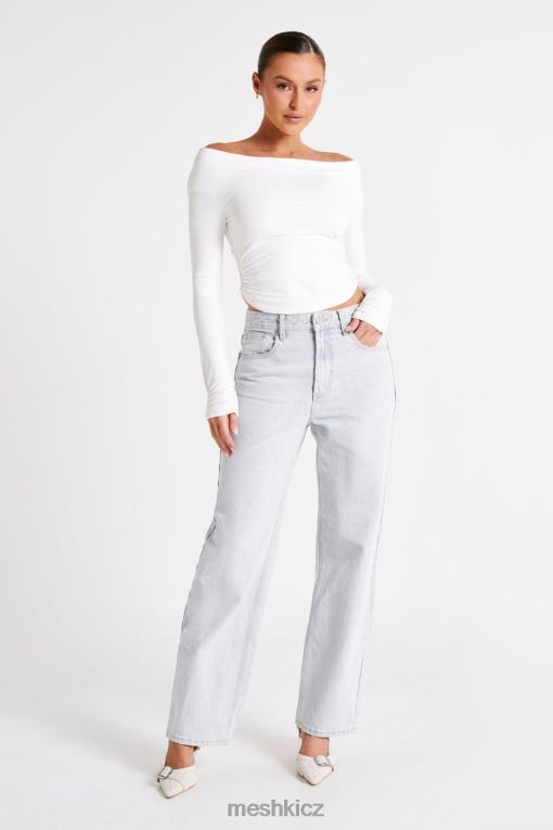 oblečení Meshki Emma recyklovaný nylonový top s dlouhým rukávem bílý V0D0D751