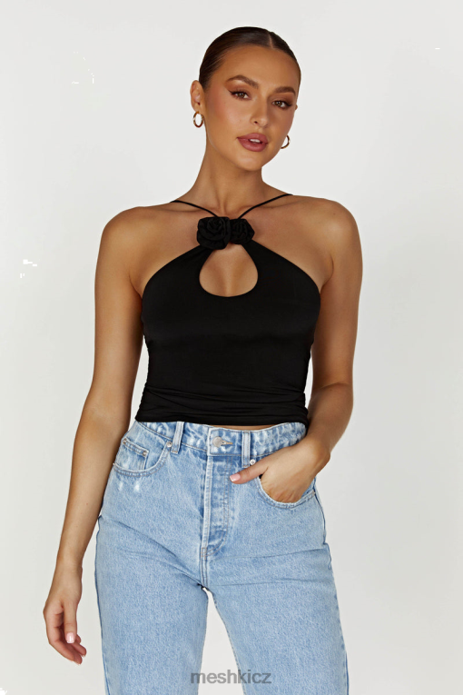 oblečení Meshki adeline rose halter top Černá V0D0D857