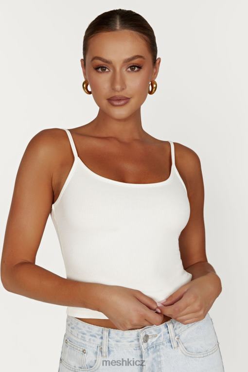 oblečení Meshki alexis ribbed cami longline top bílý V0D0D1121