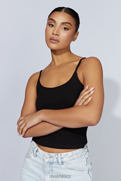 oblečení Meshki alexis ribbed cami longline top Černá V0D0D1146