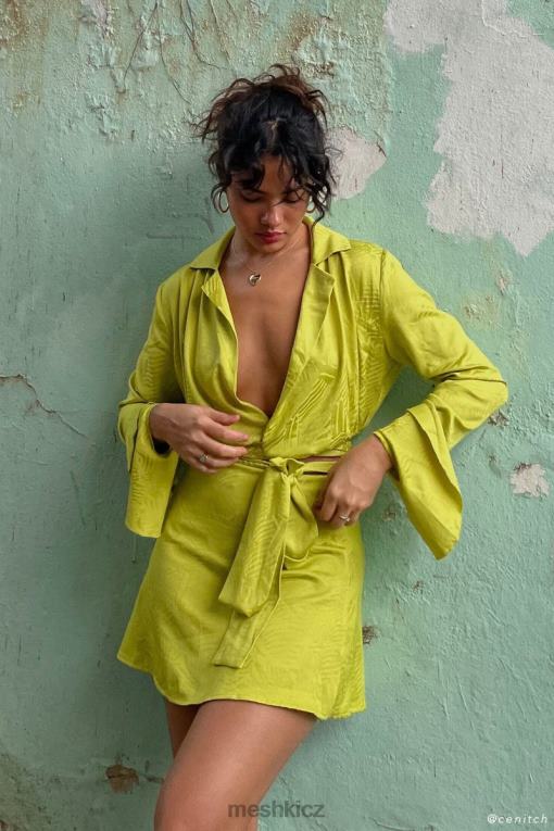 oblečení Meshki analize wrap top chartreuse V0D0D1047