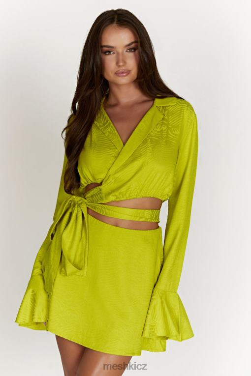 oblečení Meshki analize wrap top chartreuse V0D0D1047