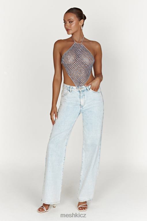 oblečení Meshki asteria diamante halter top Modrý prášek V0D0D959