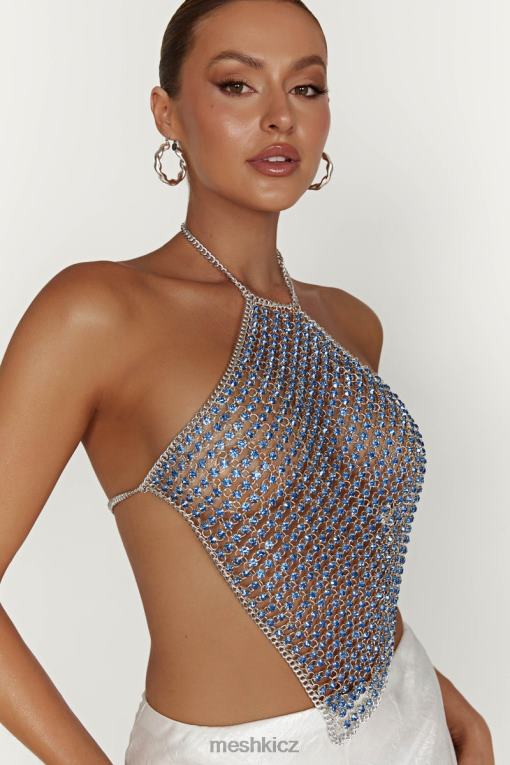 oblečení Meshki asteria diamante halter top Modrý prášek V0D0D959