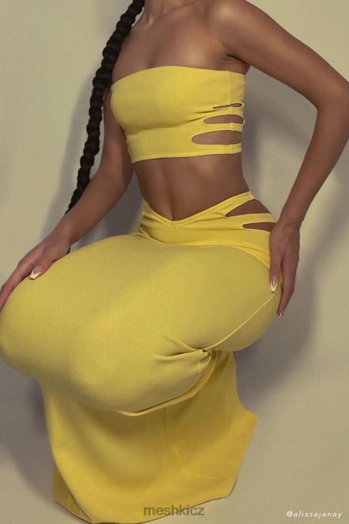 oblečení Meshki audrina cut out bandeau top žlutá V0D0D1190