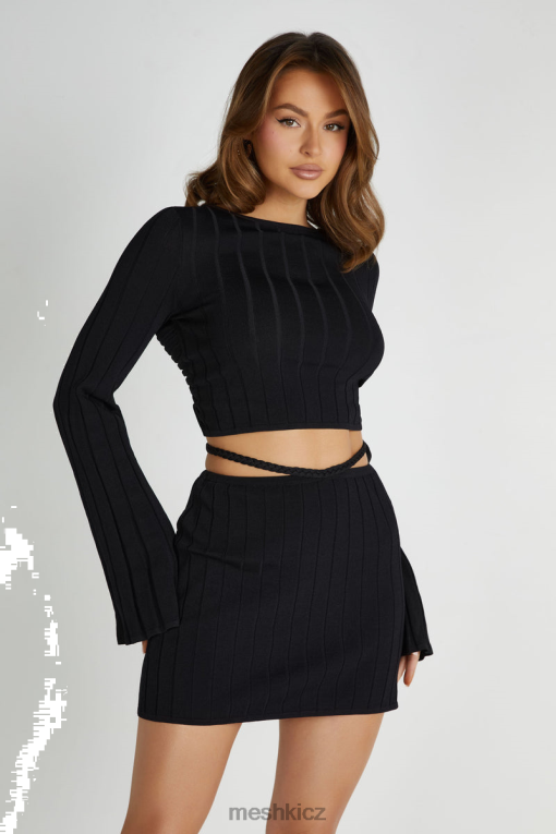 oblečení Meshki celine twist back extreme rib top Černá V0D0D843