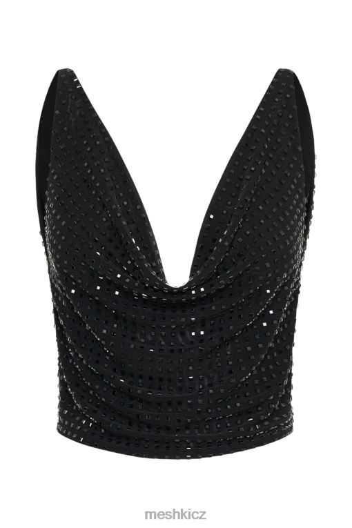 oblečení Meshki ellery čtvercový diamantový vrchní díl Černá V0D0D796