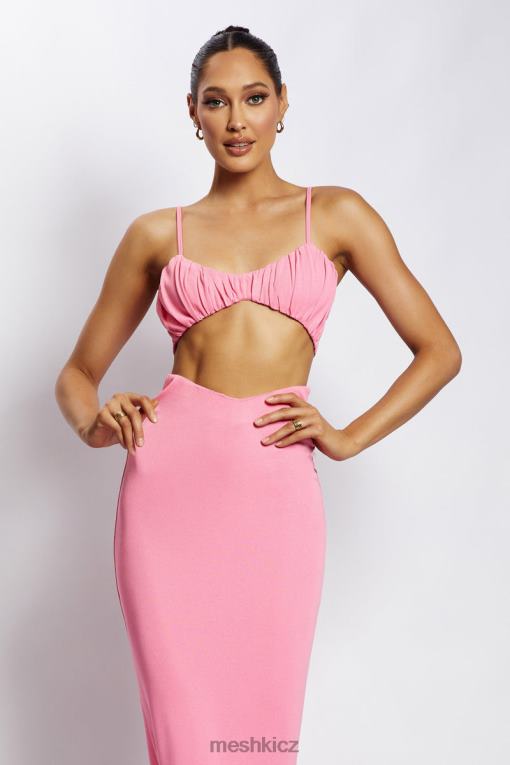 oblečení Meshki jordan ruched přední v přední nahoře růžový V0D0D1186
