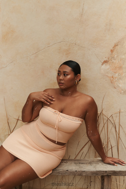 oblečení Meshki kyra vaflová pletená trubková top meruňka V0D0D765