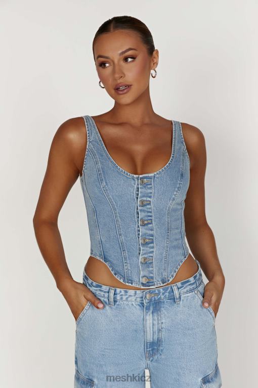 oblečení Meshki leilani korzet denim top středně modrá V0D0D761