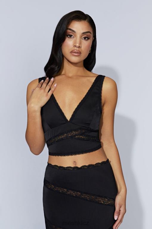 oblečení Meshki monet krajkový top Černá V0D0D987