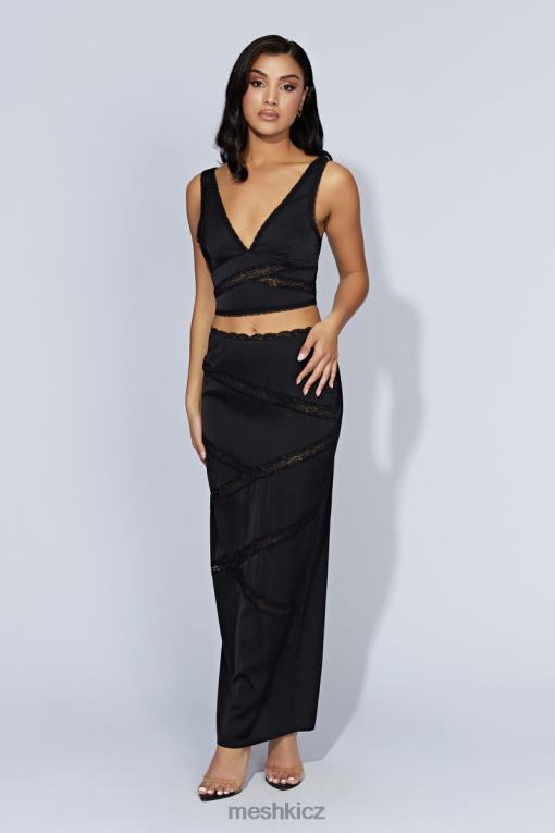 oblečení Meshki monet krajkový top Černá V0D0D987