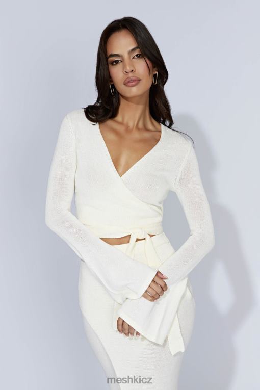 oblečení Meshki pletený top s rozevlátým rukávem špinavě bílé V0D0D902