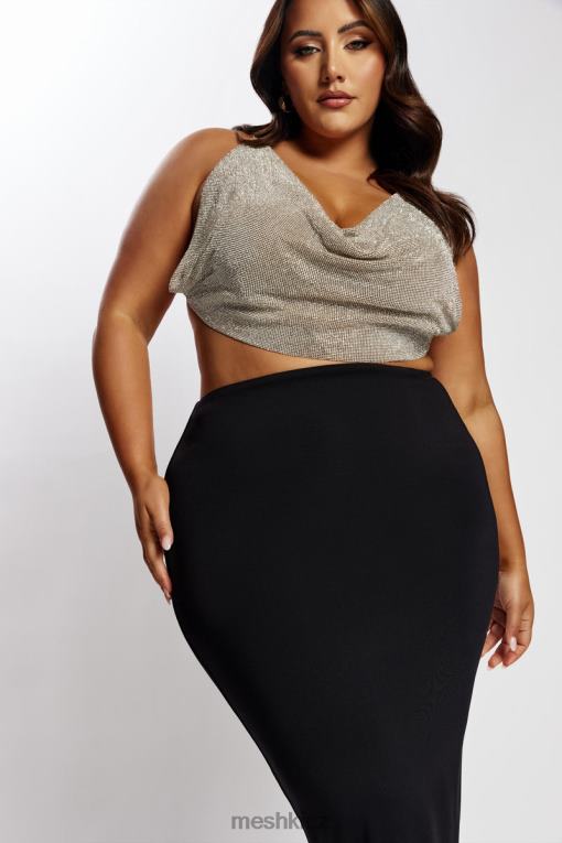 oblečení Meshki shanice glomesh drape top stříbrný V0D0D946