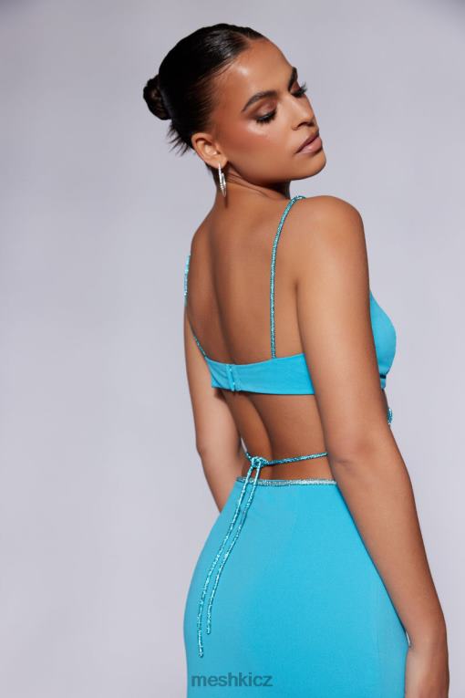 oblečení Meshki sweeney diamante bralette top azurová modrá V0D0D1110