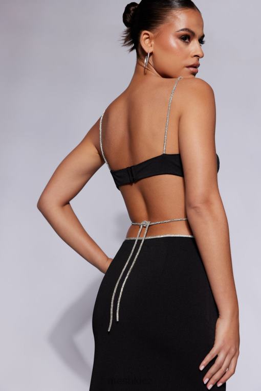 oblečení Meshki sweeney diamante bralette top Černá V0D0D1097