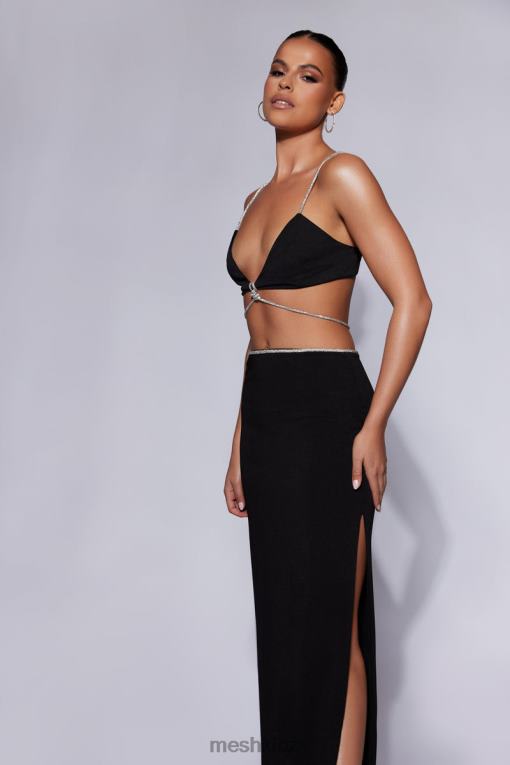 oblečení Meshki sweeney diamante bralette top Černá V0D0D1097