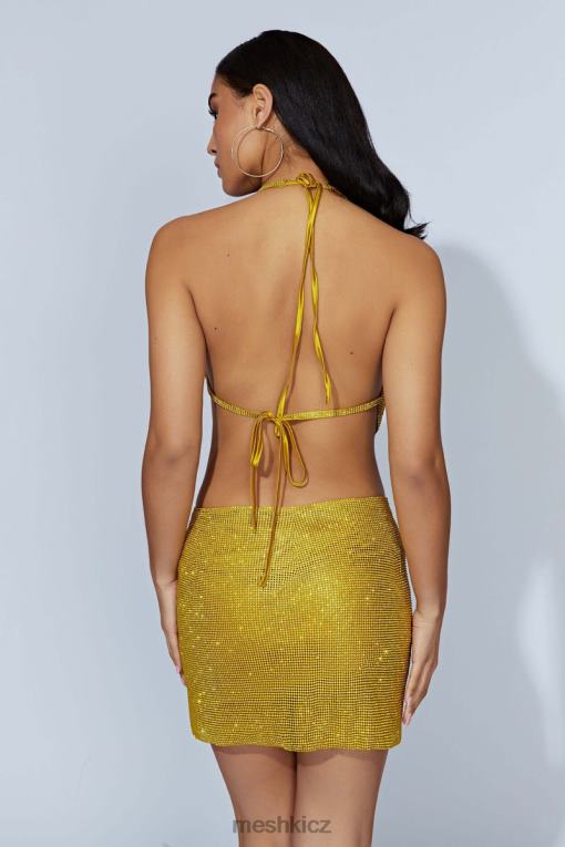 oblečení Meshki top ohlávka daphne diamante cowl chartreuse V0D0D996