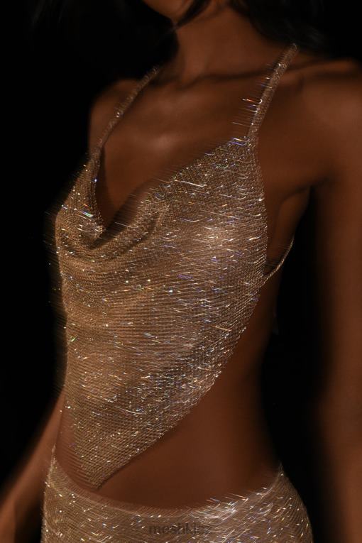 oblečení Meshki top ohlávka daphne diamante cowl zlato V0D0D785