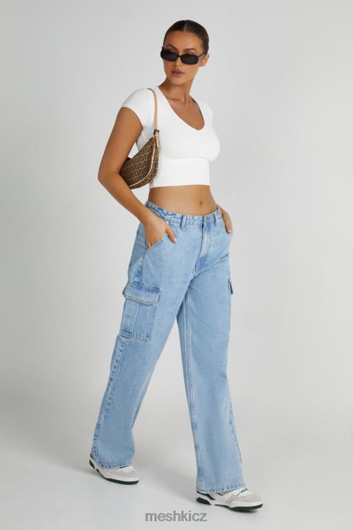 oblečení Meshki top s výstřihem do V z recyklovaného nylonu olympia bílý V0D0D799