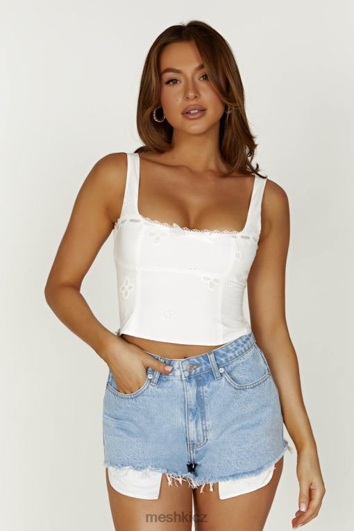 oblečení Meshki top z bavlny melanie anglaise bílý V0D0D766