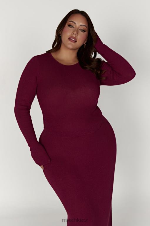 oblečení Meshki top z maribellového úpletu s dlouhým rukávem víno V0D0D889