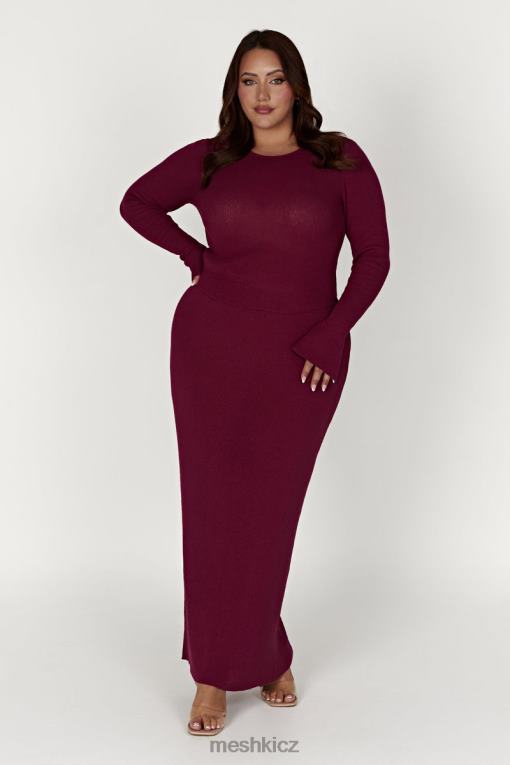 oblečení Meshki top z maribellového úpletu s dlouhým rukávem víno V0D0D889