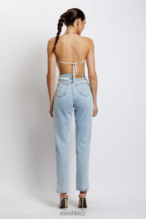 oblečení Meshki top zlatý řetízek brianna cowl bílý V0D0D1181