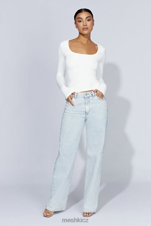 oblečení Meshki vřesový top s dlouhým rukávem bílý V0D0D947