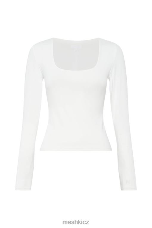 oblečení Meshki vřesový top s dlouhým rukávem bílý V0D0D947