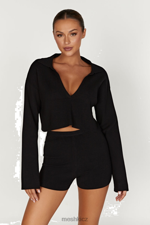 oblečení Meshki Lennox pletený svetr s límečkem Černá V0D0D913