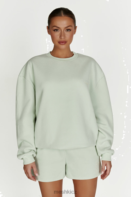 oblečení Meshki fénix oversized svetr s posádkou světlá šalvěj V0D0D932